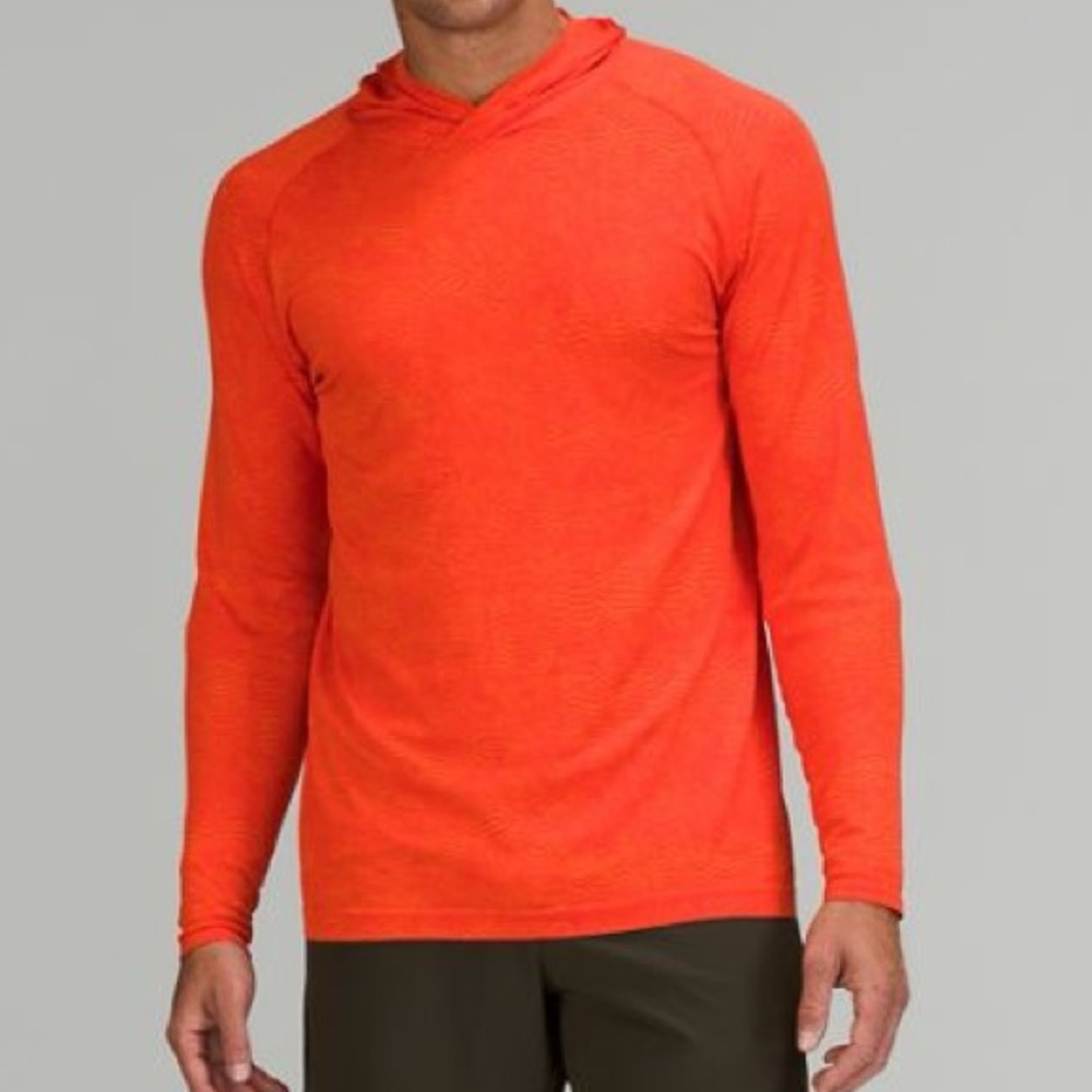 Lululemon Metal Vent Tech Hoodie 2.0 Ripple Wave Clementine/Autumn Red size M